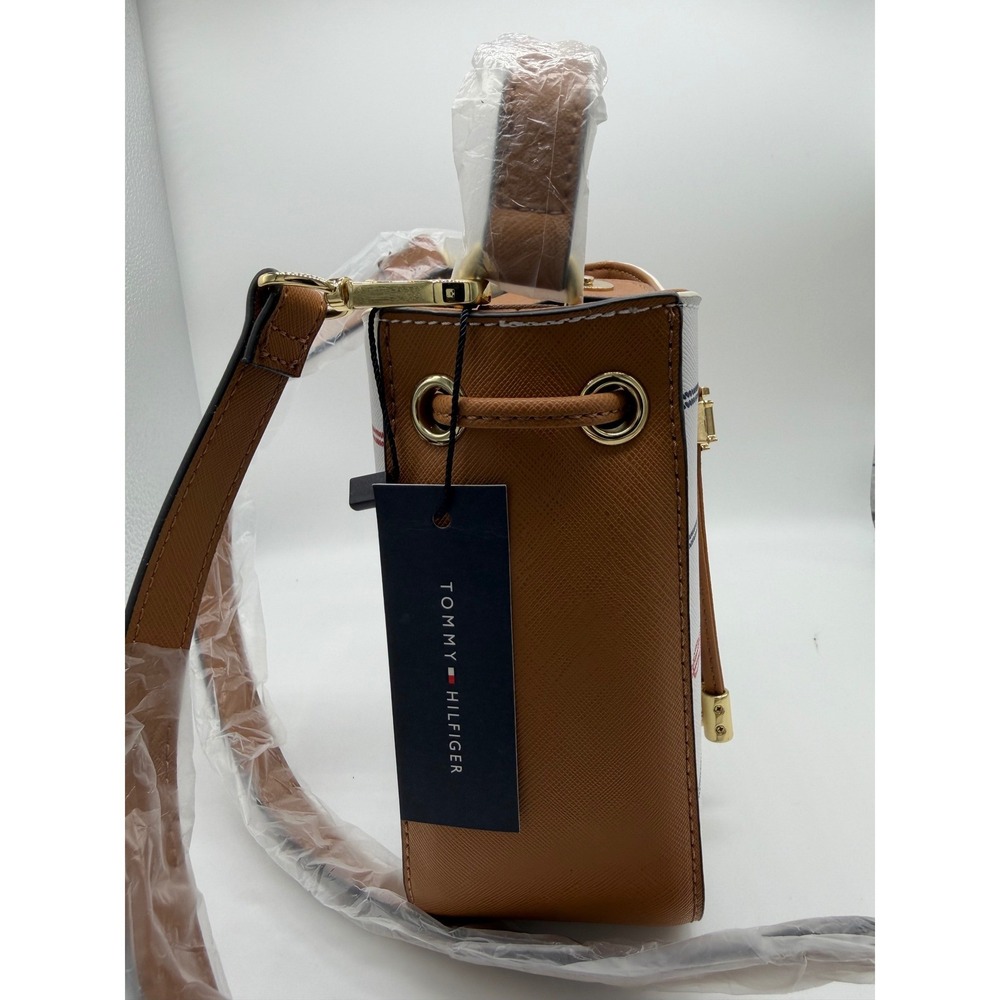 Tommy Hilfiger Bucket Bag Women Small White Nautical Rope‎ Knot Crossbody NWT - Picture 10 of 12